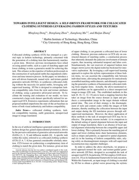 (PDF) Towards Intelligent Design: A Self-driven Framework for Collocated Clothing Synthesis ...