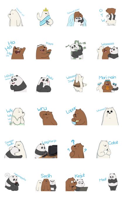 We Bare Bears Animated Stickers Line Sticker We Bare Bears Wallpapers Bare Bears Bear