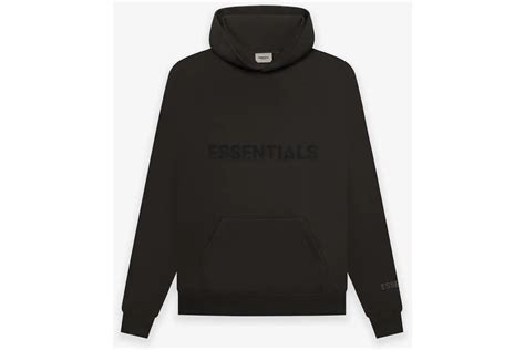 Fear Of God Essentials 3d Silicon Applique Pullover Hoodie Weathered Black Fw20 Us