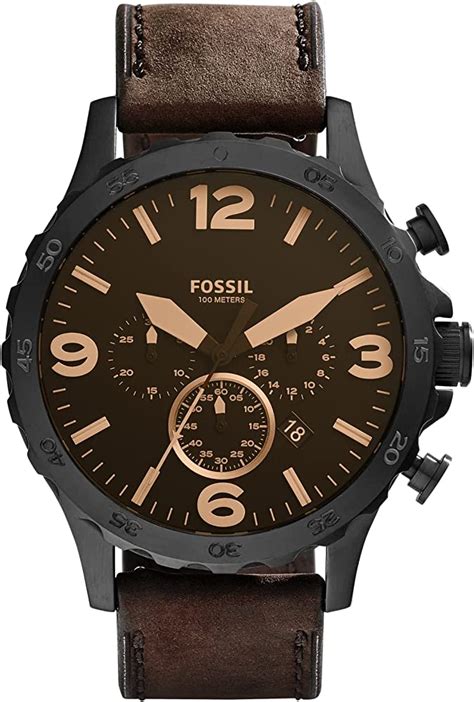 Fossil Mens Nate Chronograph Smoke Stainless Steel Watch Style Jr1437 Ph