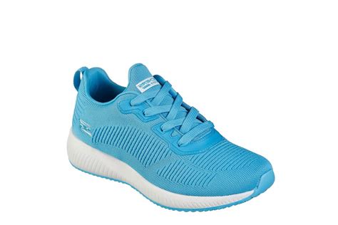 Skechers Bobs Squad Glowrider Turquoise Blue Memory Foam Low Top