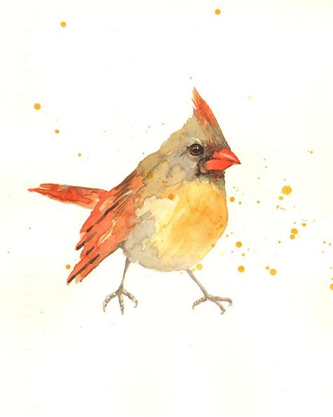 Cardinal - Female Cardinal Painting by Alison Fennell