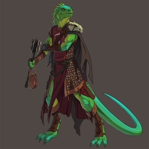 This Is Zzadrix The Lizardfolk Grave Cleric Red Art Animation