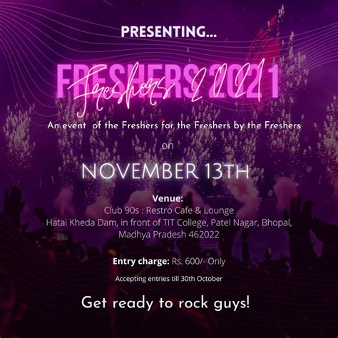 Freshers party event poster | Freshers party, Event poster, Invitation ...