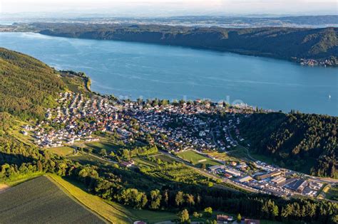 Ludwigshafen Aus Der Vogelperspektive Ortskern Am Uferbereich Des