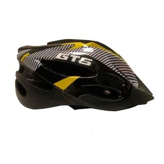 Capacete Ciclismo Amarelo Preto Sinalizador Gts Led Skate Patins