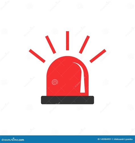 Emergency Siren Icon In Flat Style Police Alarm Vector Illustration On