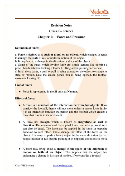 Solution Cbse Revision Notes For Class 8 Science Chapter 11 Studypool