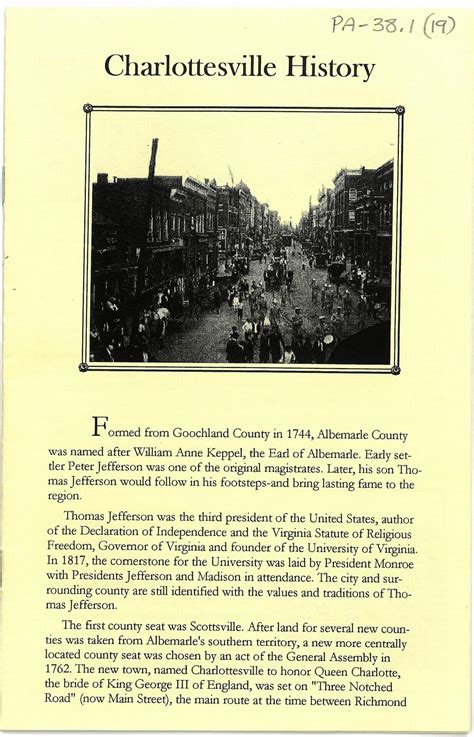 Charlottesville history - The Albemarle Charlottesville Historical Society