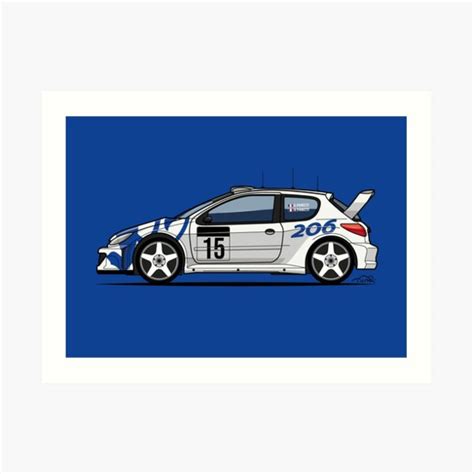 Peugeot 206 Wrc Art Print For Sale By Icrdesigns Redbubble