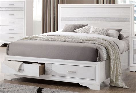 miranda white queen storage platform bed  coaster coleman furniture