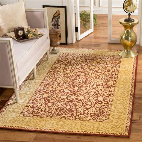 Safavieh Silk Road Maisy Border Wool Area Rug Maroon Ivory X