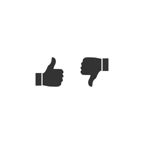 Thumbs Up And Thumbs Down Icons Silhouette Like Button And Dislike