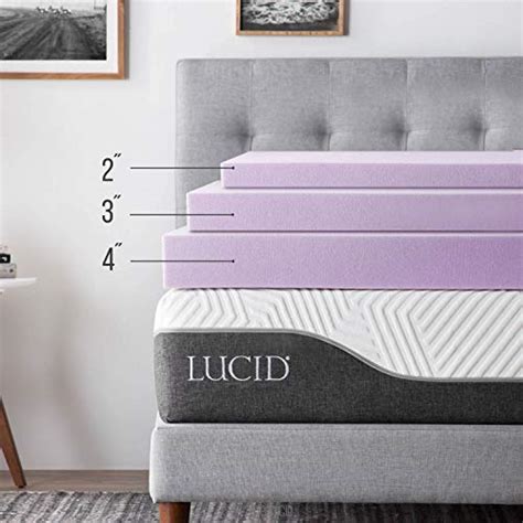 Lucid Inch Lavender Infused Memory Foam Mattress Topper Ventilated