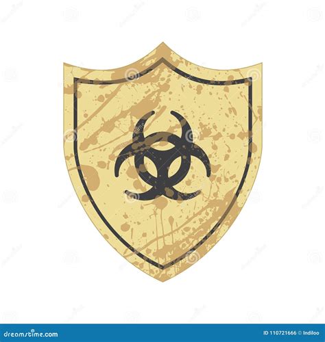 Escudo Con La Muestra Del Biohazard Stock de ilustración Ilustración