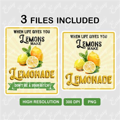 When Life Gives You Lemons Make Lemonade Png Lemon Label Etsy