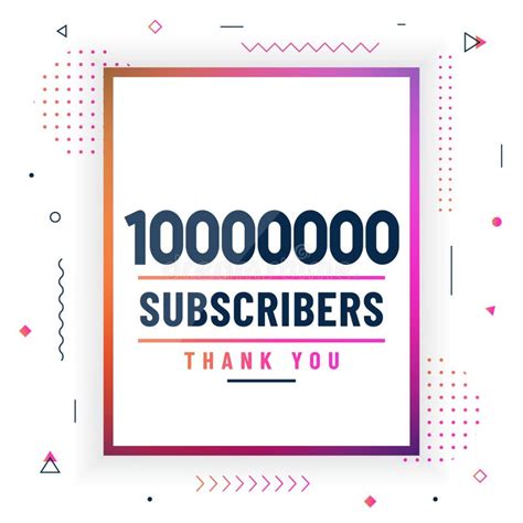 Thank You 10000000 Subscribers 10m Subscribers Celebration Modern