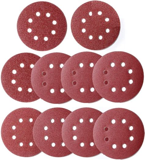 100pcs 125mm Sanding Discs Hook And Loop 20 X 40 60 80 120 180 Mixed