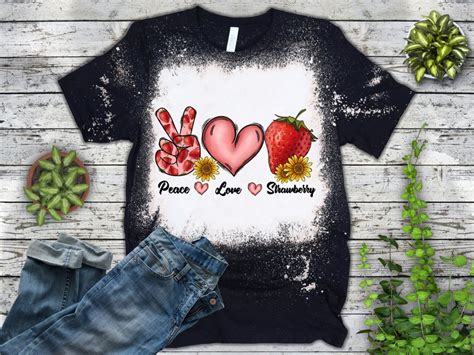 Peace Love Strawberry Pngstrawberries Lover Png Strawberry Etsy