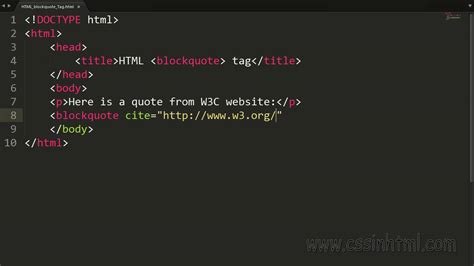 HTML Blockquote Tag YouTube