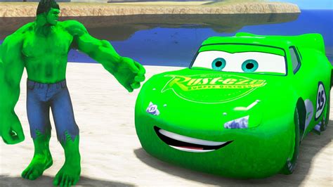 O Incrível Hulk Em Português Hulk Esmaga Carros Com Relâmpago Mcqueen Verde Youtube