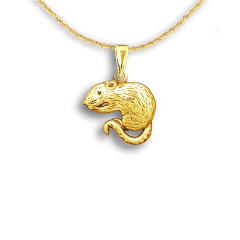 14k Solid Gold Rat Small Pendant Rat Pendants Rat Jewelry