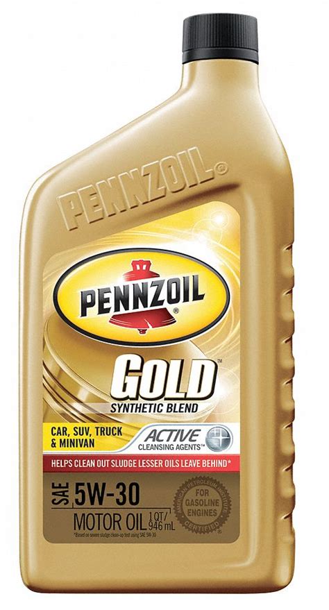 Pennzoil Synthetic Blend Engine Oil 1 Qt Bottle Sae Grade 5w 30