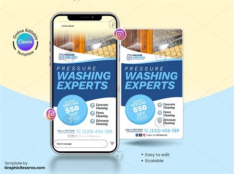 Pressure Washing Experts Canva Instagram Story Design Graphic Reserve