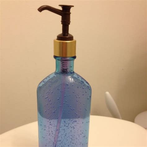 Recycled Lotion Bottle Reused As Soap Dispenser Blue Glass