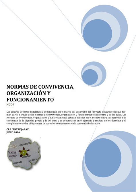 Pdf Normas De Convivencia OrganizaciÓn Y Funcionamientocra Entrejarascentros