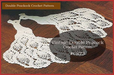 Peacocks Crochet Pattern Peacock Crochet Doily Peacock Double Peacocks Cr73 Just Gorgeous Mailed