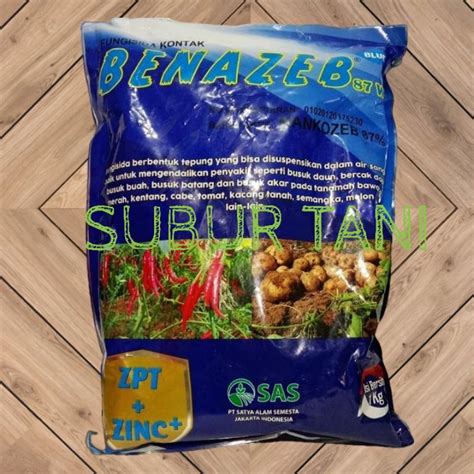 Jual Fungisida BENAZEB BIRU 87 80 WP 1KG Untuk Mengendalikan Busuk Akar