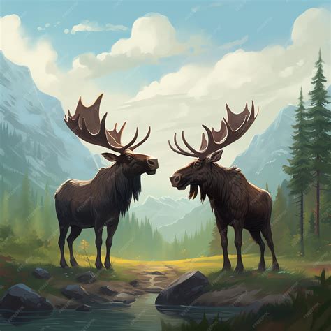 premium ai image  moose standing