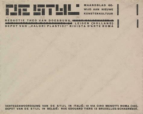 Typography for De Stijl volumes 1 to 3, Envelope (type 2) by Theo van Doesburg - PICRYL - Public ...