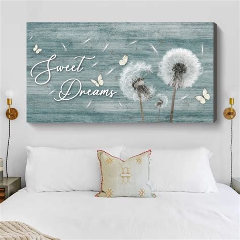 Wall Decor For Above Bed Dandelion Flower Bedroom Decor Sweet Dreams