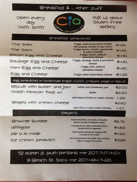 Menu At Social House Kitchen Cafe Saco