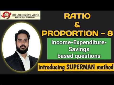 Ratio And Proportion Best Tricks Income Expenditure Saving Based