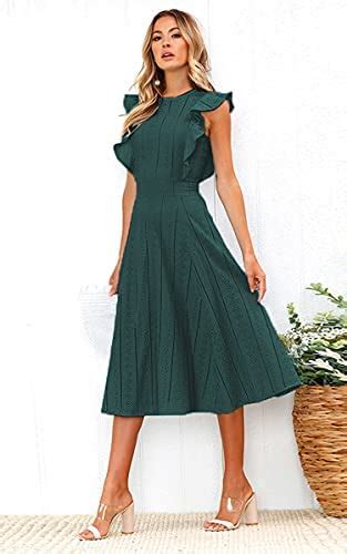 Ecowish Spitzenkleid Damen Rundhals Rmellos Sommerkleider