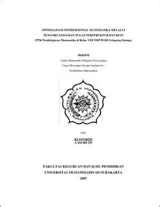 OPTIMALISASI INSTRUKSIONAL MATEMATIKA MELALUI PENGORGANISASIAN TUGAS