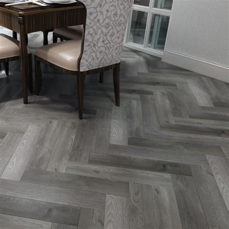 Slate Grey Herringbone Mm Spc Lvt Heavy Duty Wear Layer Click