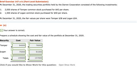 Solved Brief Exercise A B Part Level Submission At Chegg