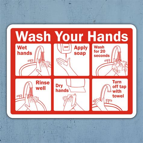 Wash Your Hands Instructions Sign D5815 By