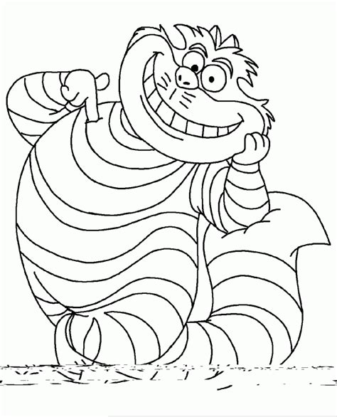 Cheshire Cat Easy Coloring Pages