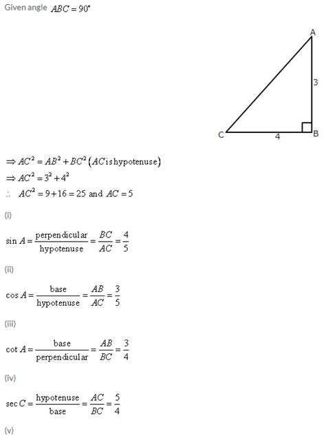 Selina Concise Mathematics Class 9 Icse Solutions Trigonometrical Ratios A Plus Topper