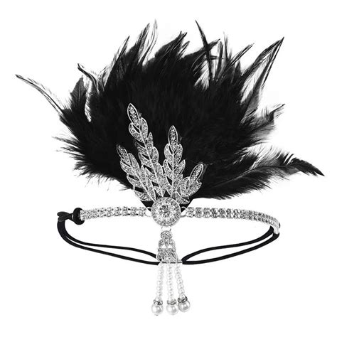 Jual Headband Headpiece Mahkota Bandana Sequin Flapper Gatsby Bulu