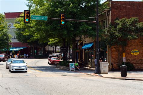 Part Of The West End Historic District Greenville Sc Stock Photo