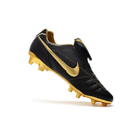 Chuteira De Campo Nike Tiempo Legend R Fg Preto Dourado