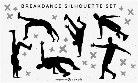 People Breakdancing Hobby Silhouette Set Vector Download