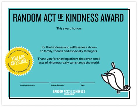 The Random Acts of Kindness Foundation | Kindness Printables