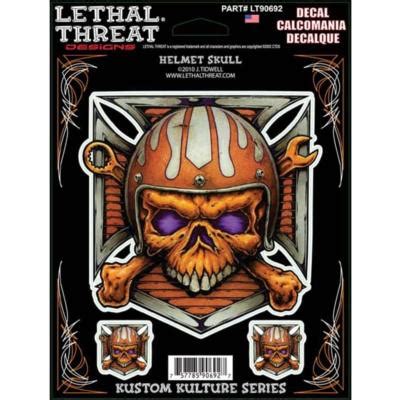 Planche Autocollant Sticker Lethal Threat Helmet Skull Moto Scoot